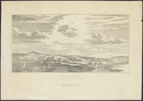 Melbourne from the South Side of the Yarra Yarra 1839, 1881