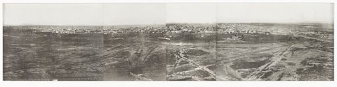 Panorama of Melbourne taken from the chimney of the Melbourne Gas Works, c. 1920
