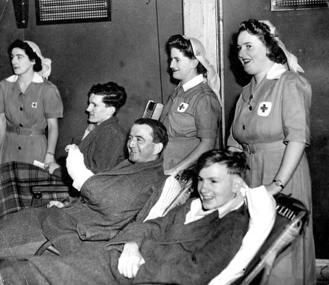 AAMWS & Patients at a concert, St John Hall Heidelberg Military Hospital, 1940–45