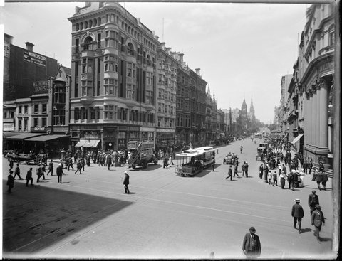 Collins Street Melbourne looking east, 1910?