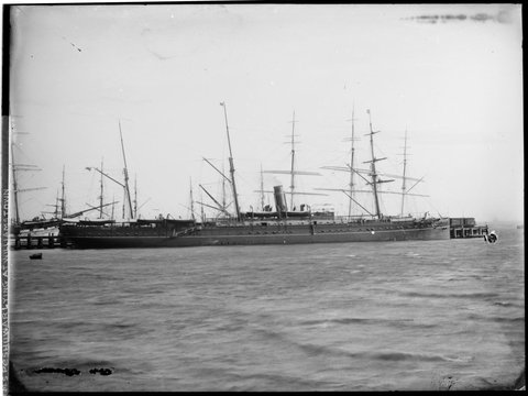 R.M.S. Peshuwar lying at Williamstown, 1880–1930