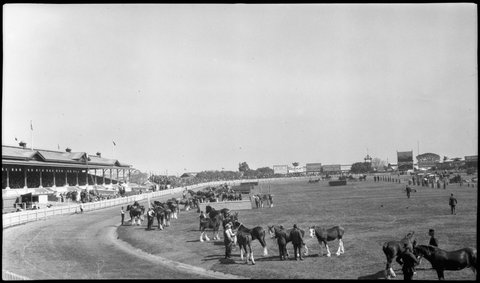 View of the Grand Parade, possibly Melbourne Showgrounds, Victoria, 1920–30