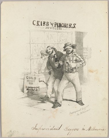 Improvident diggers in Melbourne, 1852