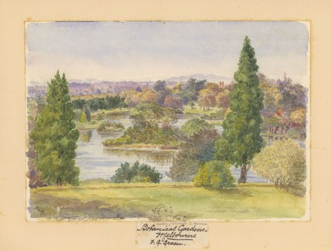 Botanical Gardens Melbourne looking towards S. Yarra, 1890–1914