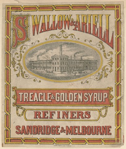 Swallow & Ariell Treacle & Golden Syrup refiners, Sandridge & Melbourne, 1851–85