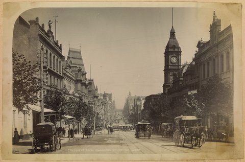Collins St. from Swanston St. looking west, 1890–92