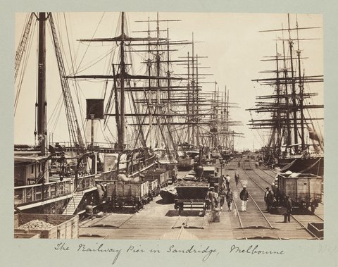 The Railway Pier in Sandridge, Melbourne, 1880?