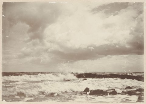 On Beach at Hampton, Between Brighton & Sandringham (during a gale), 1930–40