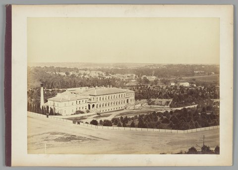 The Government Printing Office, looking south east towards Jolimont, c. 1870