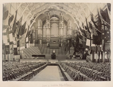 Organ Exhibition [Organ in Exhibition Building, Melbourne], 1885–90