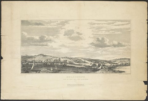 Melbourne from the South Side of the Yarra Yarra 1839, 1881