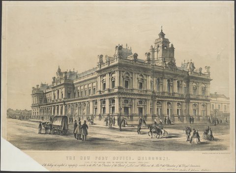 The new Post Office, Melbourne, 1858