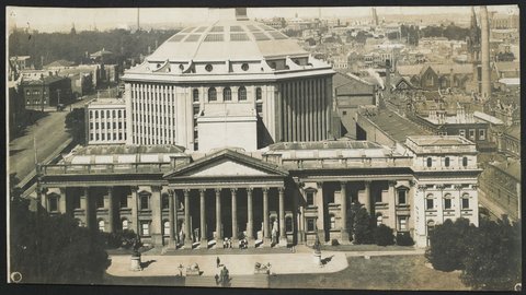 Elevated view of the Melbourne Public Library, 1913