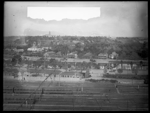 Looking south towards Government House, Melbourne, Vic, 1934