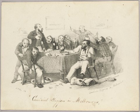 Convivial diggers in Melbourne, 1852