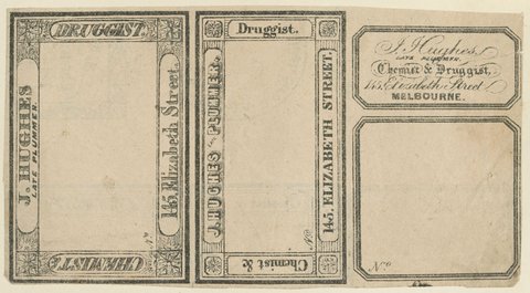 J. Hughs, late Plummer, chemist and druggist, 145 Elizabeth Street, Melbourne, 1851–85