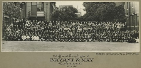 Staff and employees of Bryant & May, Richmond, 17.1.40, 1940