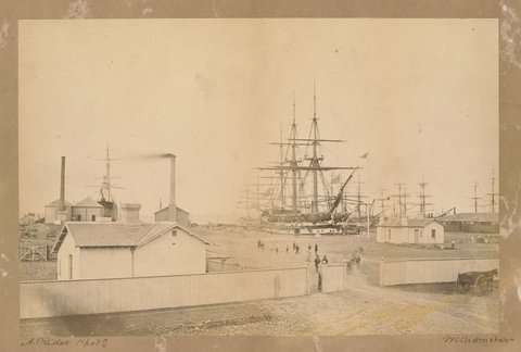 Dockyards at Williamstown, H.M.V.S Nelson in Patent Slip, 1870–80