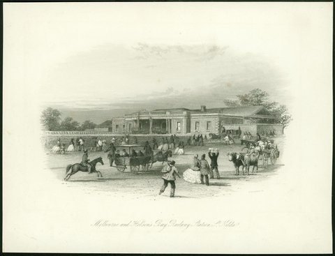 Melbourne and Hobson's Bay Railway Station, St. Kilda, c. 1862