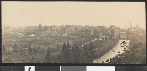 The City from the roof at Cliveden (taken by A.J.) [Melbourne, Vic.], 1923–25