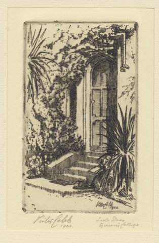 Side door, Queen's College [University of Melbourne], 1922