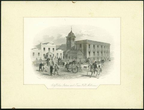 City Police Station and Town Hall, Melbourne, 1857
