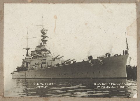 H.M.S. battle cruiser "Renown", Pt Melb. June 1920