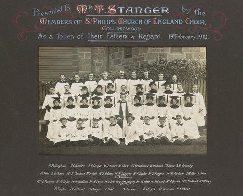 [St. Phillip's Church of England Choir, Collingwood], 1912