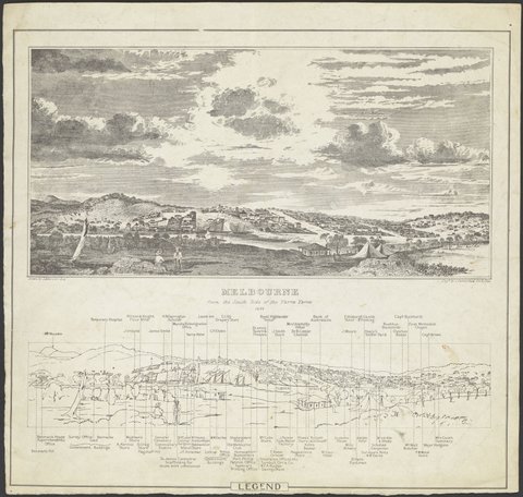 Melbourne from the south side of the Yarra Yarra 1839, 1937