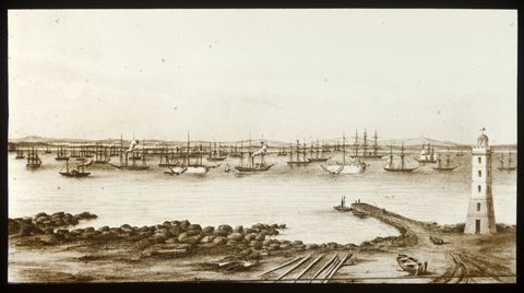 Hobson's Bay from Williamstown in the 50's, 1900–20