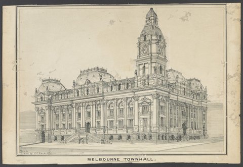 Melbourne Town Hall, 1870