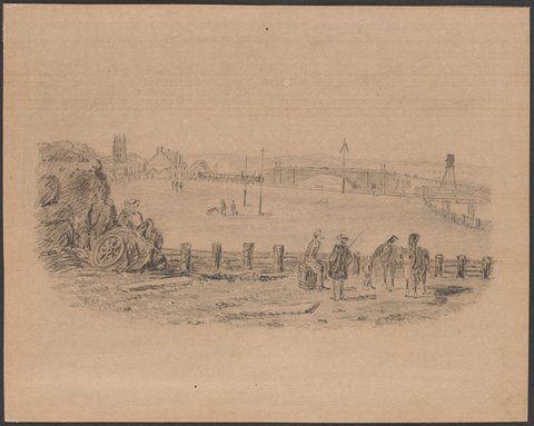 Princes Bridge, Melbourne, 1853