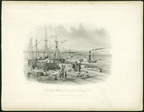 Sandridge, Williams Town [i.e. Williamstown], from Railway Pier, 1857