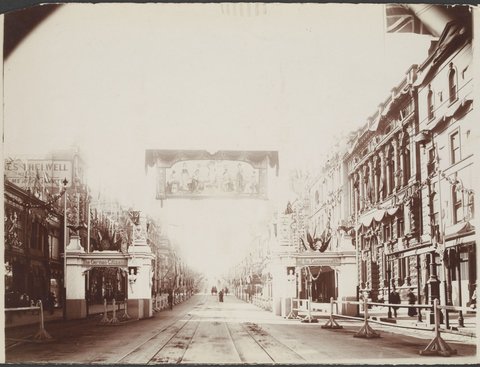 German citizens arch Collins Street Melbourne, 1901