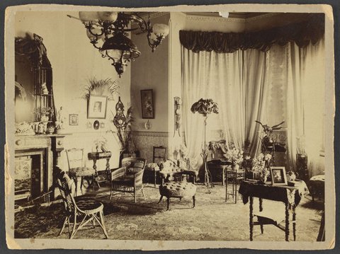 Hall and drawing room of Thalassa Williamstown Victoria, 1880?
