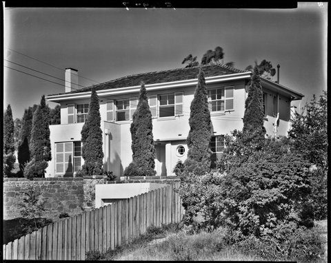 [Exterior view of apartments in Toorak], 1930s