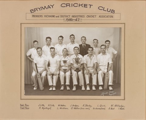 Brymay Cricket Club, Premiers Richmond and District Industries Cricket Association, 1946-47, 1946–47