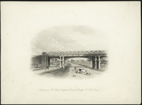 Melbourne, St. Kilda and Brighton railway bridge, St. Kilda Road, 1862
