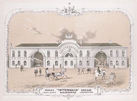 "Tattersalls" horse bazaar, Melbourne, John Black, Proprietor, 1853