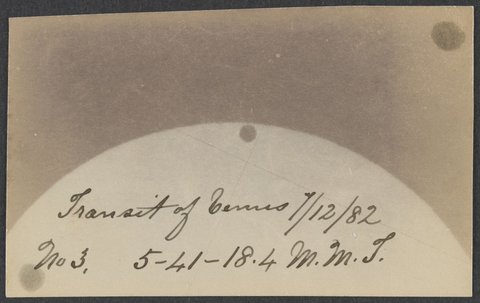 Transit of Venus - photographs taken by the Astronomical Society of Victoria at the Melbourne Observatory, 1882