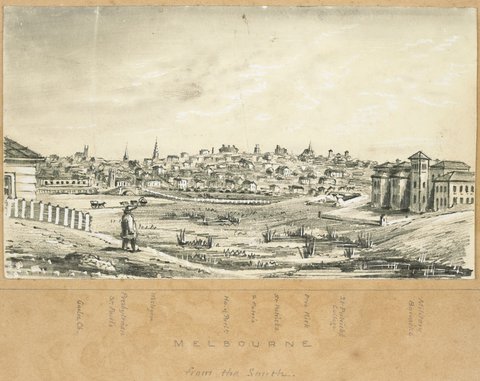 Melbourne from the south, 1870