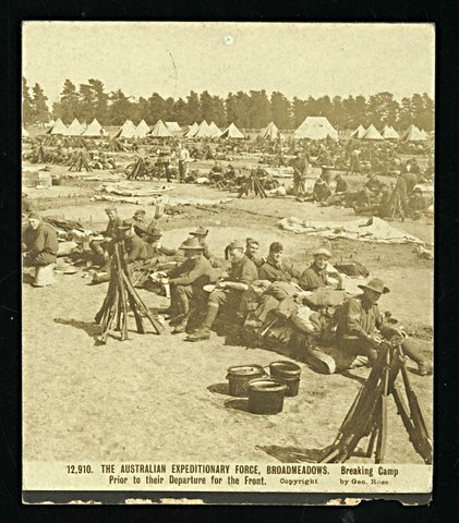 The Australian Expeditionary Force, Broadmeadows - Breaking Camp, 1914–18
