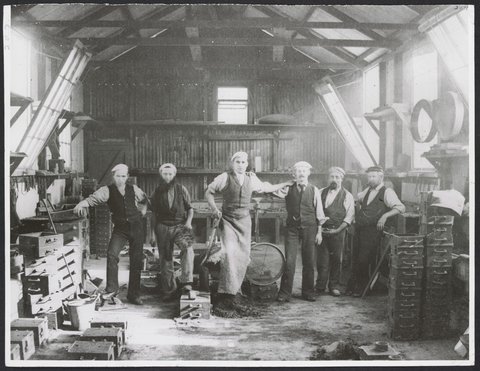 Moulders at Williamstown workshops, 1883