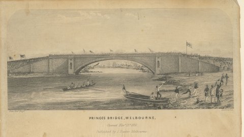 Princes Bridge, Melbourne, c. 1850