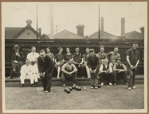 [Bowls at Bryant & May factory, Richmond, Victoria], 1933–34