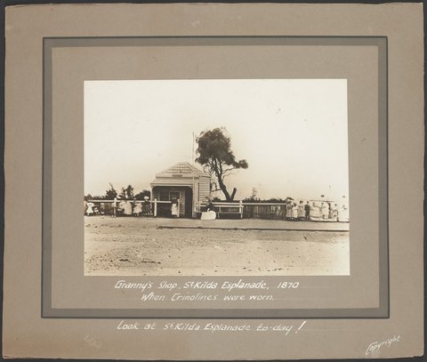 Granny's shop. St Kilda Esplanade, 1870