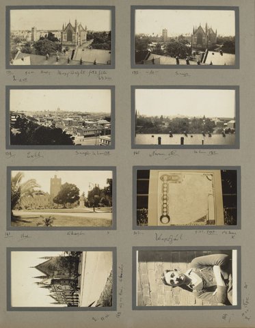 Miscellaneous images of Melbourne University, Melbourne views, also Gaelic manuscript and portrait, 1929?