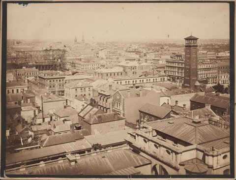 Views of Melbourne taken from the Supreme Court looking East, 1870s