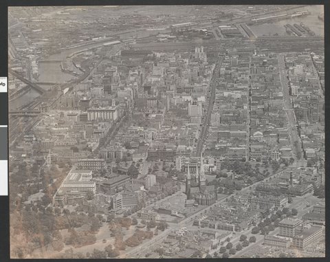 [Aerial view of Melbourne], 1930–50