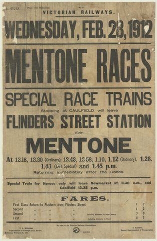 Wednesday Feb. 28 1912 - Mentone races